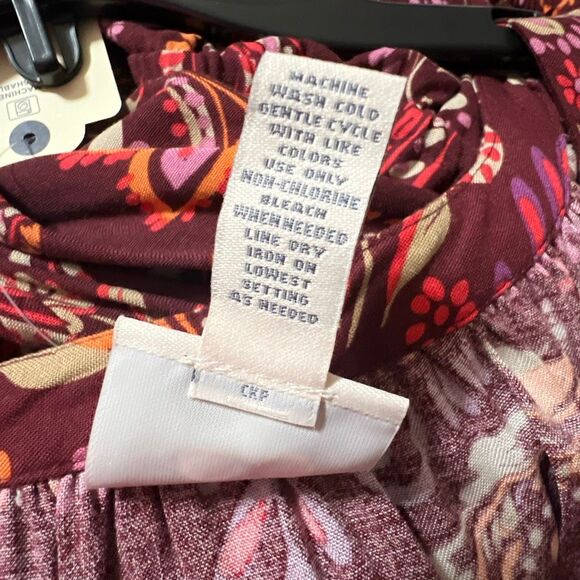 ST. JOHN’S BAY Dress Midi A-Line 3X Ruby Paisley Purple Floral Fall NWT Boho New - Picture 12 of 15